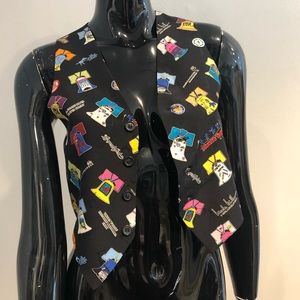 Nicole Miller M Vintage Liberty Bell Silk Vest